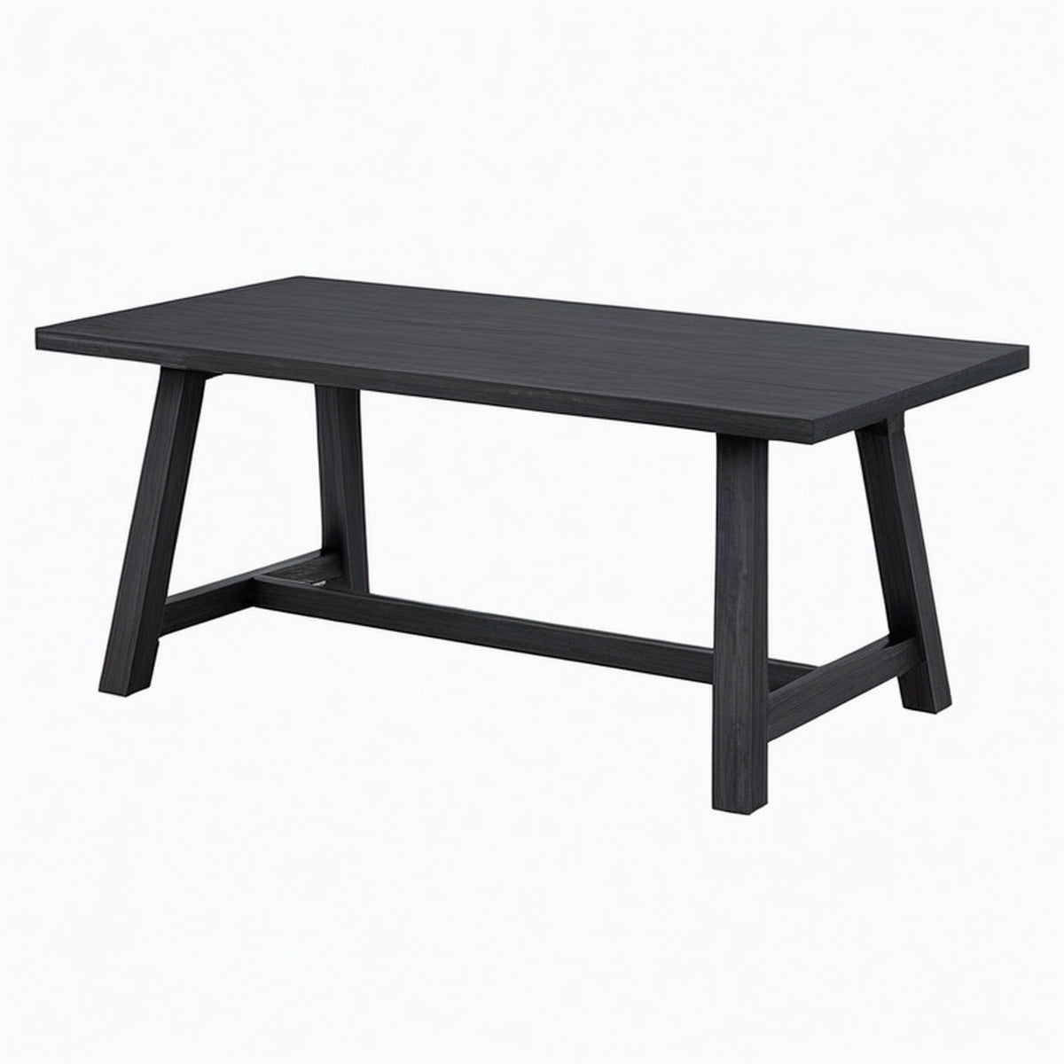 Table à manger 180 x 90 x 75 cm en bois noir style industriel