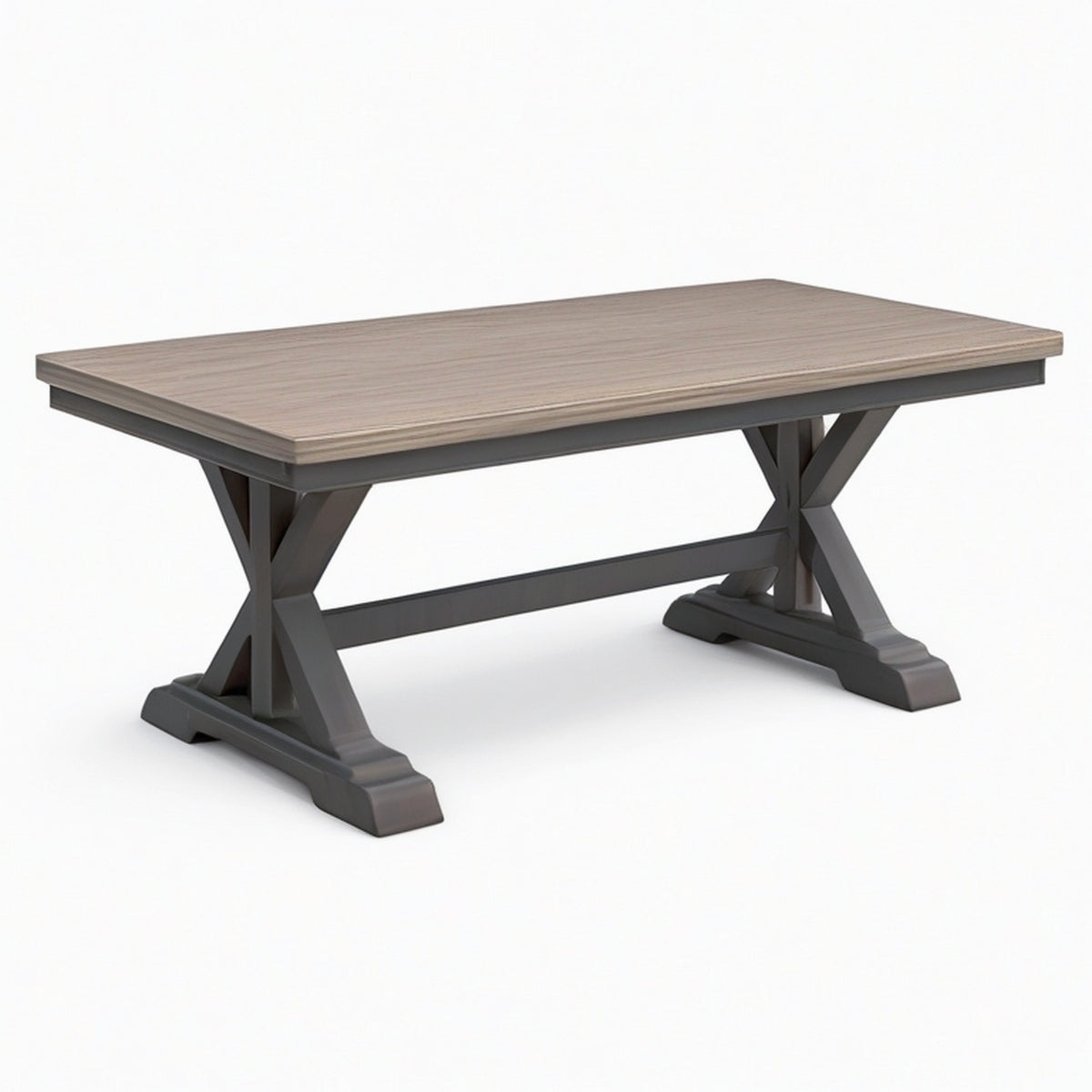 Table à manger 180 x 90 x 76 cm en bois brun et noir style industriel