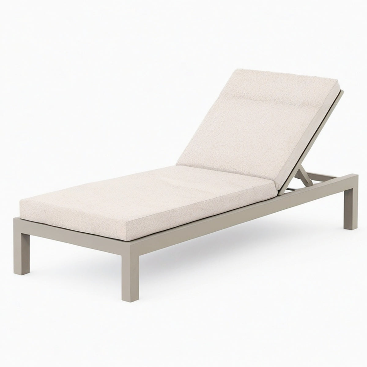 Chaise longue de jardin 200 x 70 cm en métal beige à dossier réglable