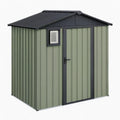 Abri de jardin 200 x 150 x 190 cm en acier vert avec toit incliné