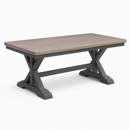 Table à manger 180 x 90 x 76 cm en bois brun et noir style industriel